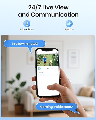 Miniatura 6 de ZOSI Cámara de seguridad C290 4K 8MP UHD con cable WiFi para exteriores e interiores, cámara IP enchufable PanTilt IP, detección de vehículos de