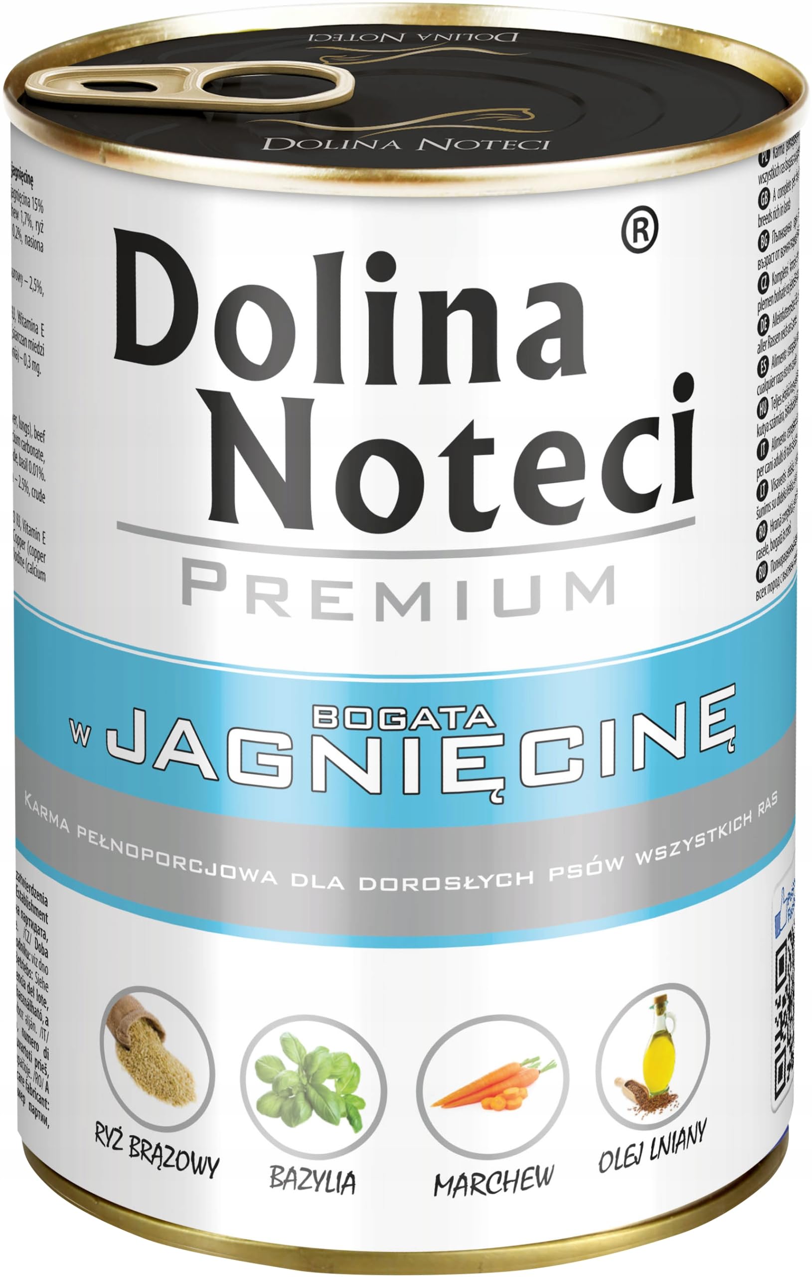 Dolina Noteci Mokra karma dla psa Premium bogata w jagnięcinę zestaw 24 x 400 g