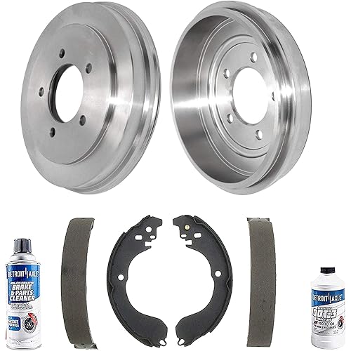 Detroit Axle - Rear Brake Kit for Dodge Avenger Caliber Chrysler Sebring Jeep Compass Patriot Disc Brakes Drums Semi-metallic Brake Shoes Replacement