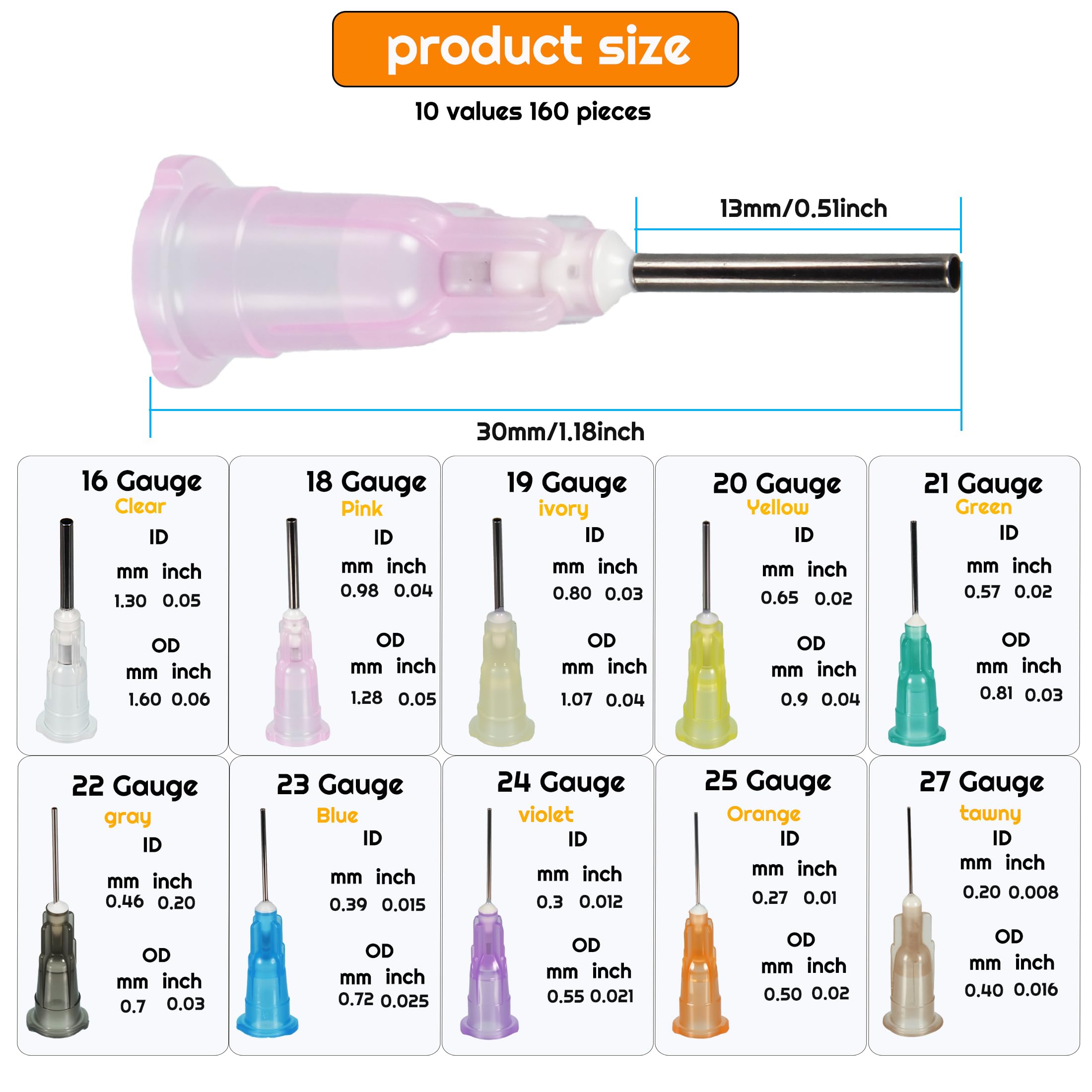 100pcs 19G Blunt Tip Glue Dispensing Nozzles, 0.5 inch — Amazon image 2
