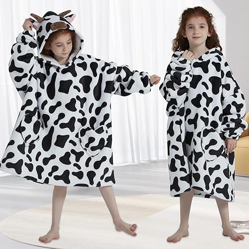 Miniatura 185 de Wearable Blanket Hoodie for Kids Oversized Sherpa Blanket Hoodie for Kids Boys Girls Teens 6-13YR,Navy Shark