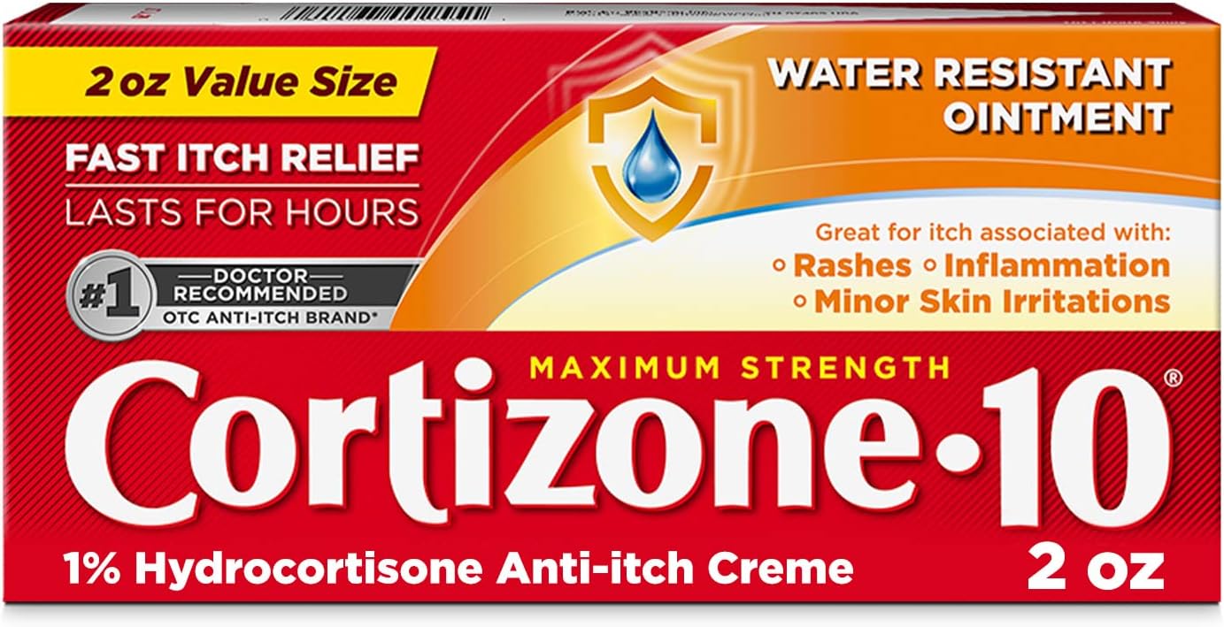 Cortizone-10 Maximum Strength Water Resistant Anti-Itch Ointment, 1% Hydrocortisone, 2 oz. (Old Packaging)