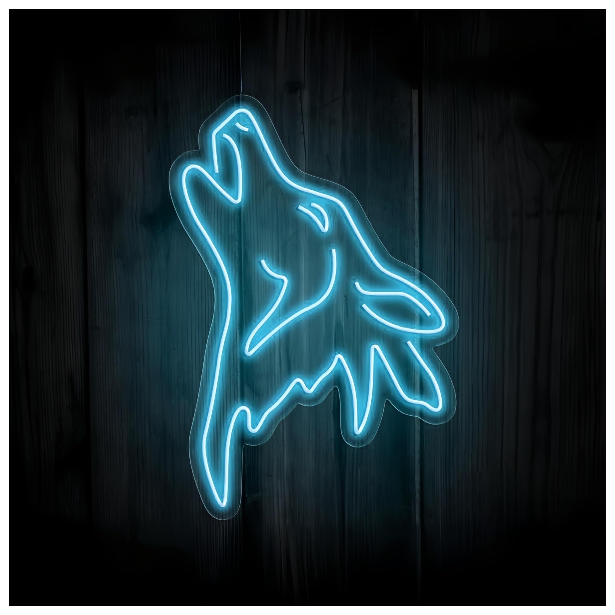 SHOUXI Sign Lamp Howling Wolf Neon Sign, Suitable for Studio Man Cave Decor with Brightness Adjustable 33cmx48cm