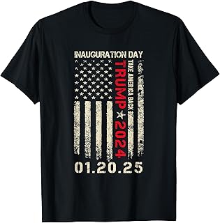 Donald Trump Inauguration Day 2025 47th President USA Flag T-Shirt