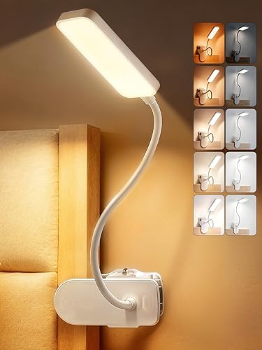 Miniatura 1 de Lámpara con clip, 9 brillos + 5 colores de luz de abrazadera, batería de 4000 mAh recargable con abrazadera, 450 lúmenes 48 luces de escritorio LED,