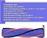 Vista 4 de Rodillo de repuesto compatible con Dyson DC50 Brushroll #964705-01, morado, compatible con DC50 Allergy, Animal, modelos de varios pisos
