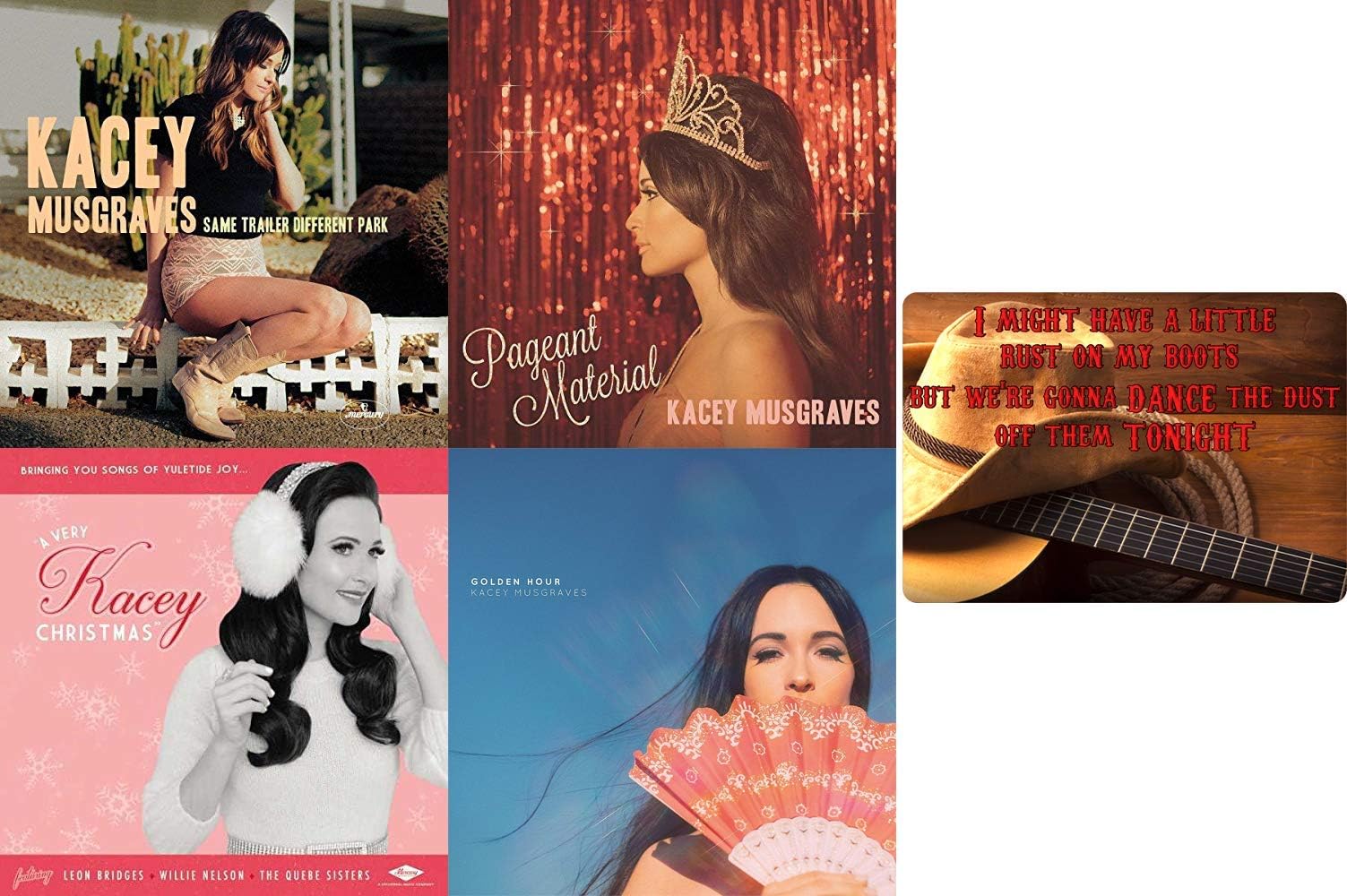 Kacey Musgraves Complete Discography 4 CD Studio Album Collection with Bonus Art Card (Same Trailer Different Park / Pageant Material / A Very Kacey Christmas / Golden Hour)