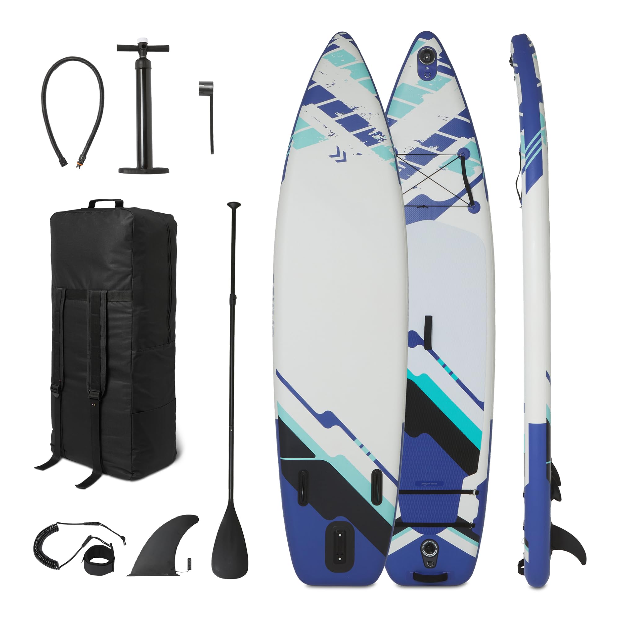 Amazon Basics Planche à pagaie avec kit d'accessoires Complet, 335 cm x 84 cm, Bleu