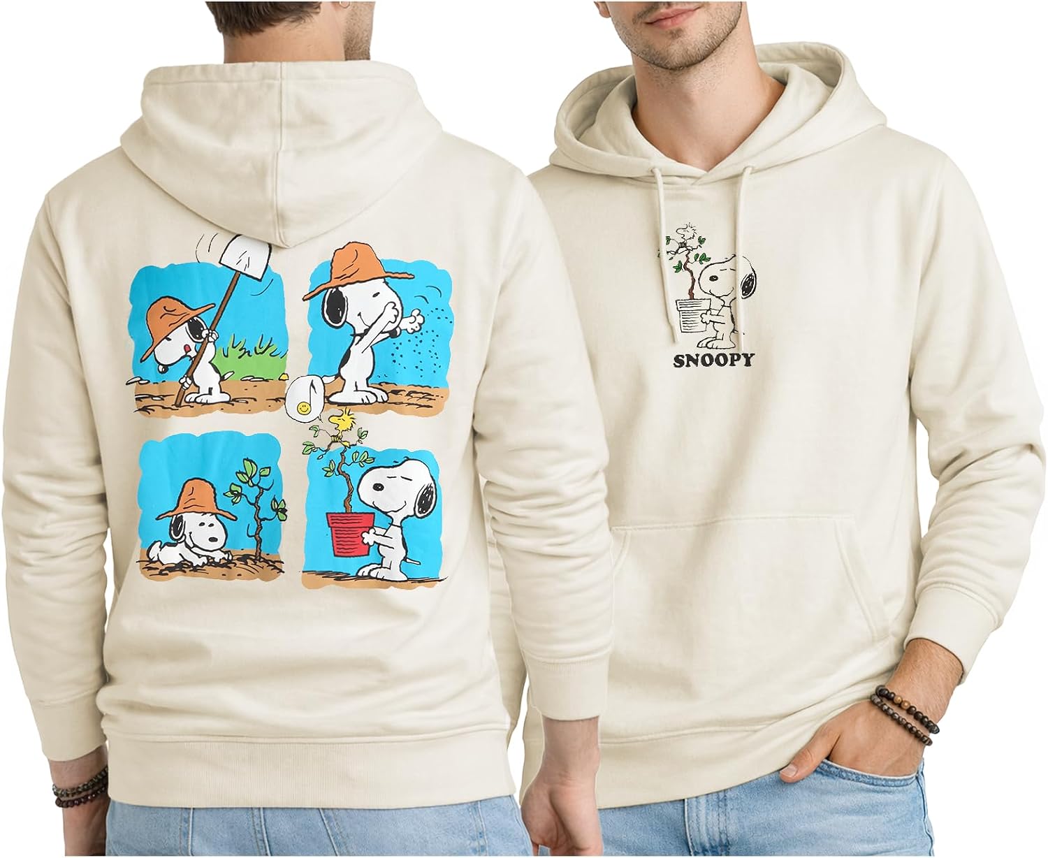 Peanuts Snoopy Womens and Mens Graphic Hoodies - Cozy Fleece Pullover Sweatshirts for Women & Men, Vintage Streetwear Hoodies