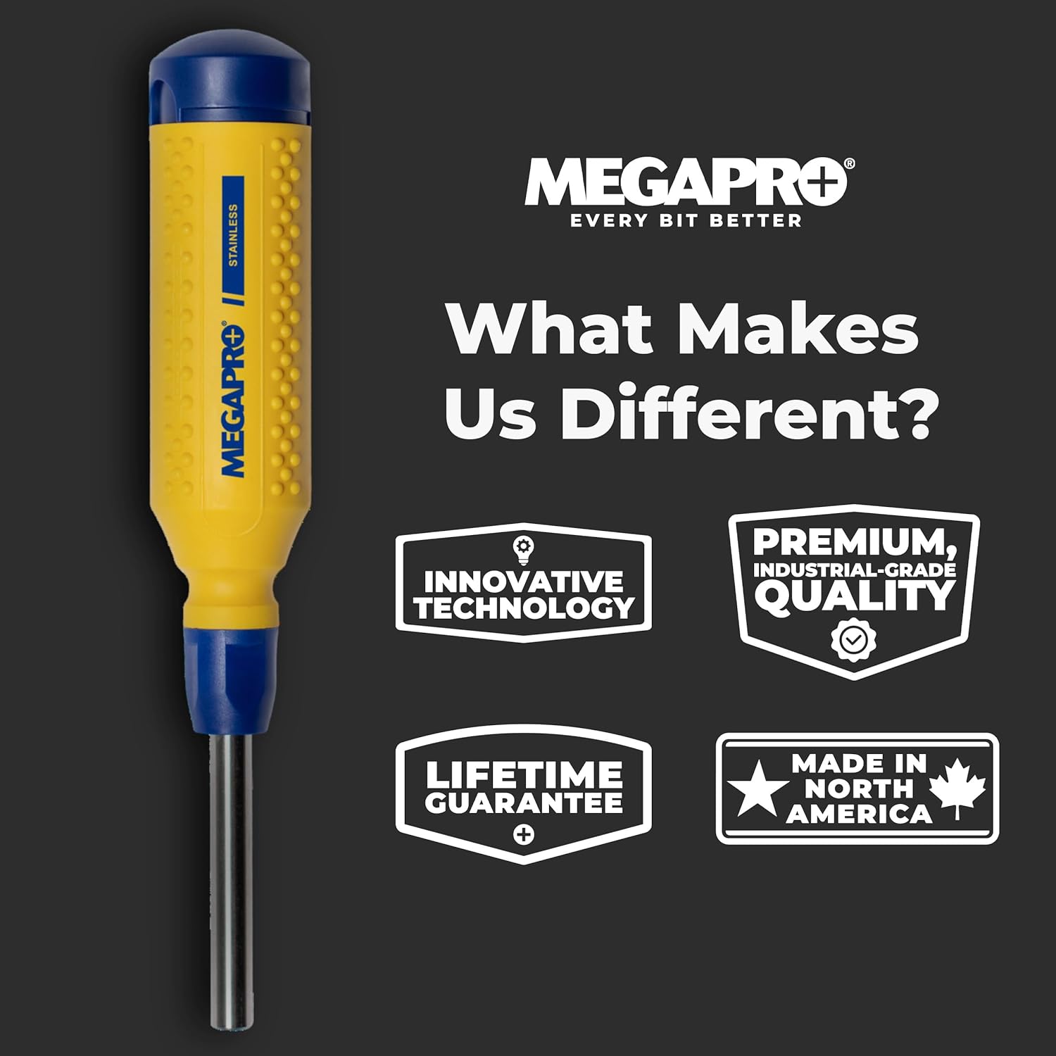 Megapro - 151SS-CS MegaPro 151SS 15-In-1 Stainless Steel Driver in Yellow/Blue yellow/blue
