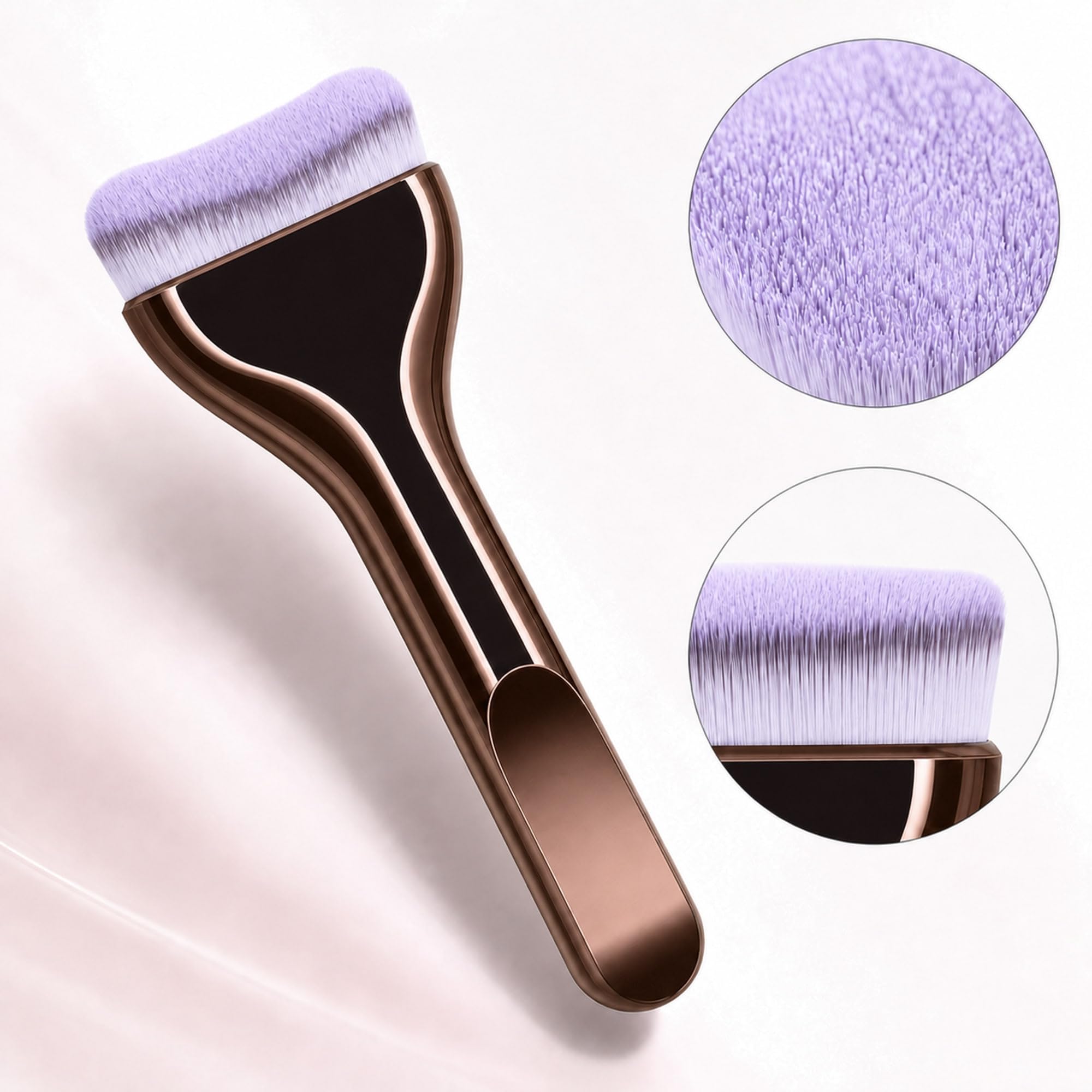 Brocha Facial Marrón con Cerdas Suaves para Base y Mascarillas Spa - imagen 2