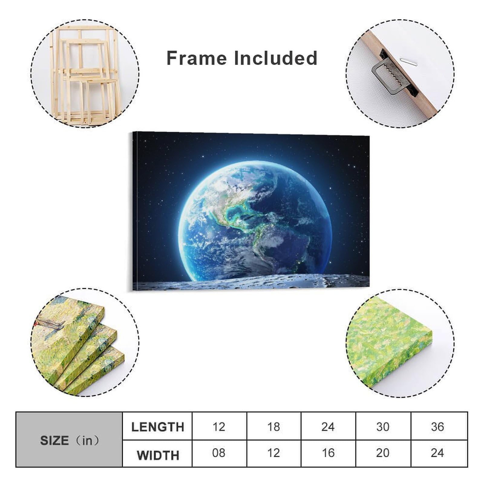 Amazon.co.jp: 青い地球と衛星宇宙風景 アートポスター ホーム装飾