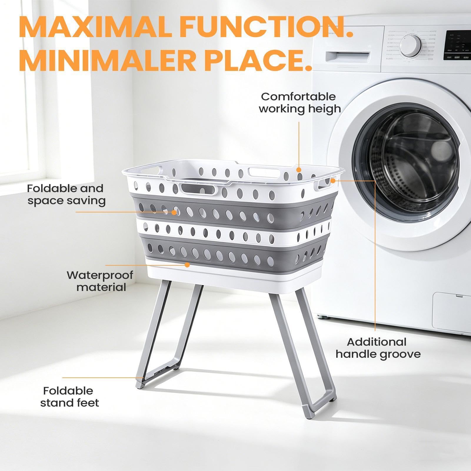 Cestos de Lavandería Cesto de Lavandería Multifuncional Plegable con Patas | Cesta para Ropa Sucia para Baño Universitario Dormitorio Guardería Ropa Interior Lavadero Armario Exterior