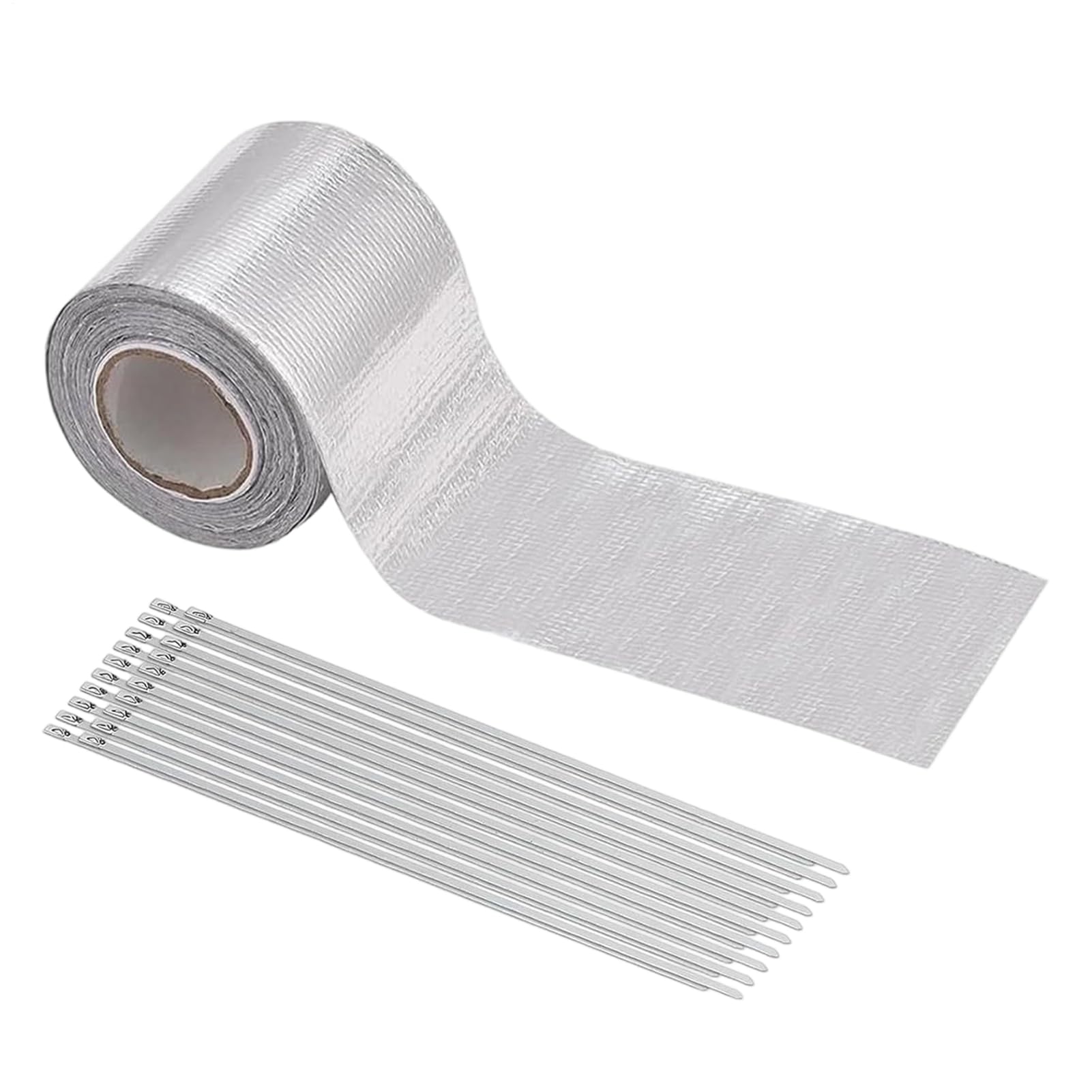 Cinta térmica para escape que soluciona el calor en tubos con correas de acero 8