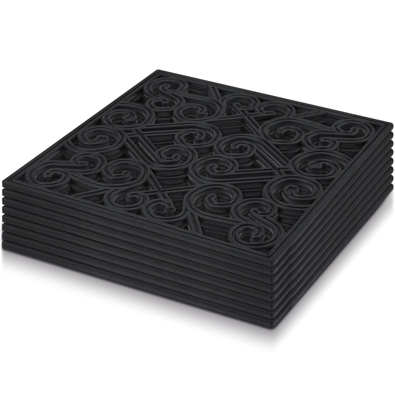 Pangda 8 Pack Rubber Stepping Stones Outdoor 15x15 Inch Garden Path Tiles