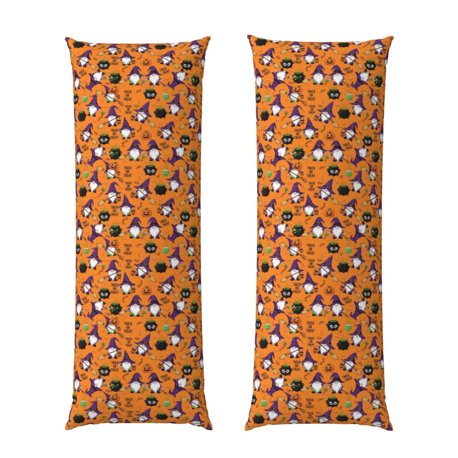 Long Pillowcase 20x60 Halloween Funny Witches Gnome Cute Cartoon, Body Pillow Cover with Hidden Zipper, Premium Quality Velvet, Breathable Rectangular Case for Bed Couch