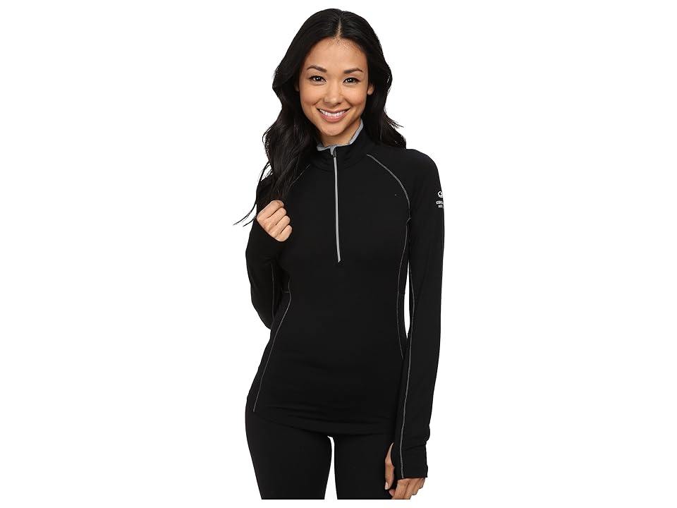 

Icebreaker Zone Long Sleeve Half Zip (Black/Mineral/Mineral) Women's Workout