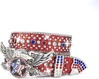 Punk Rock Rhinestone Crystal Studded PU Belt