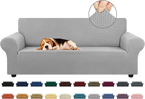 Miniatura 90 de KEKUOU - Funda elástica para sofá de 3 plazas (de 79 a 94 pulgadas), protector de muebles de 3 asientos con parte inferior elástica para niños o