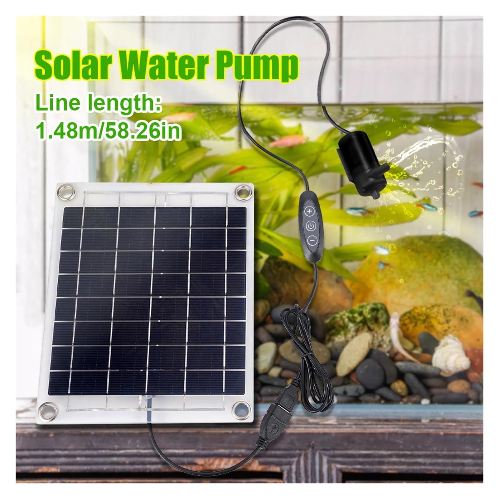 Fontana Solare da Giardino Esterno, 10W Mini Pompa Fontana Solare Pannello Solare Alimentato Pompa Acqua Acquario Fontana Stagno Giardino Spruzzatore Acqua Spruzzatore Pompa Sommersa