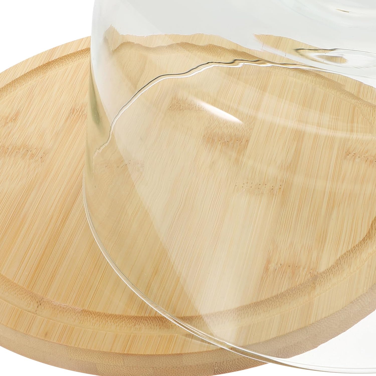 Ciieeo Cake Displaying Cover with Glass Dome and Tray, Medium Size Food Cover for Dust Protection and Fresh-keeping, Suitable for Bread, Desserts, and Pastries in Kitchen Serving