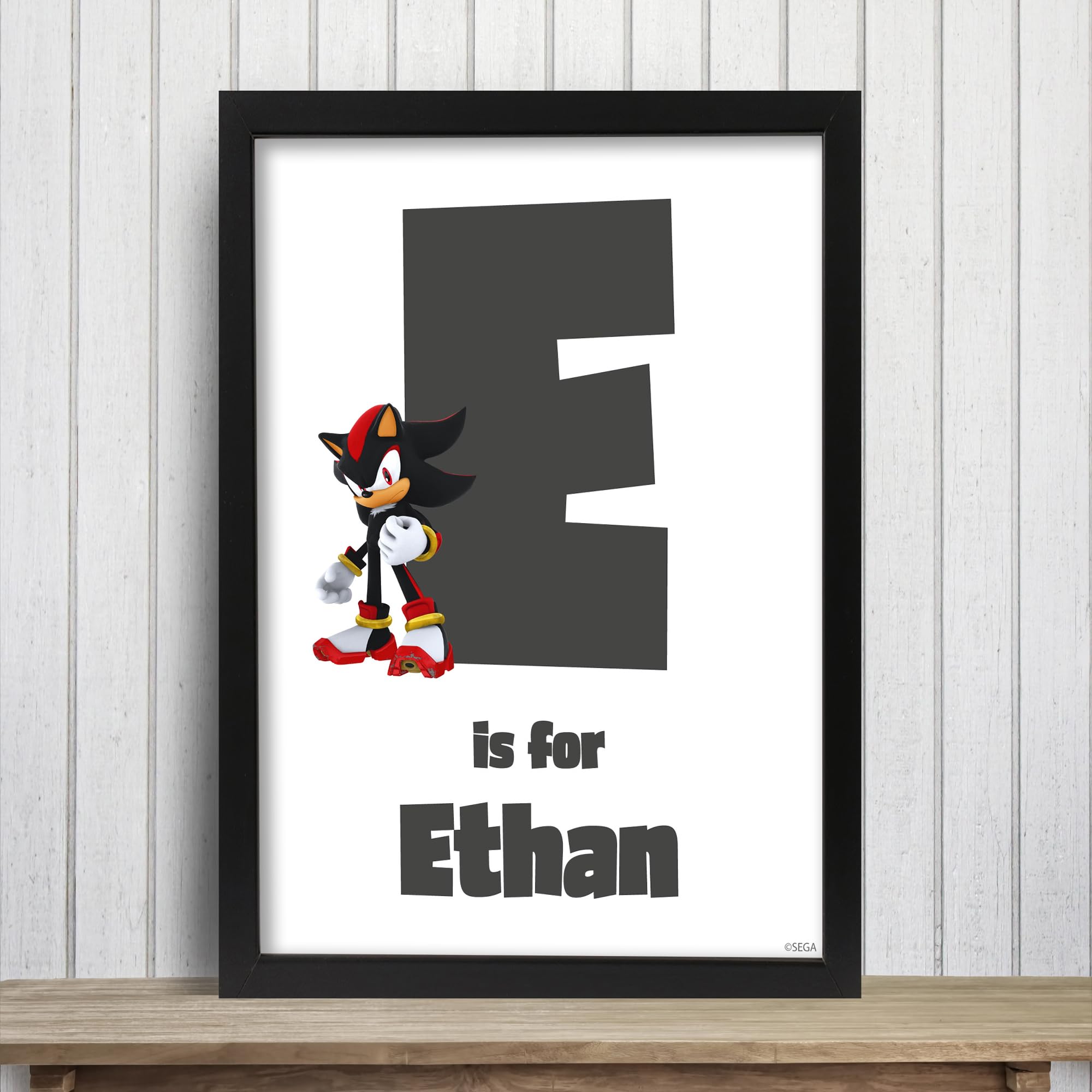 Sonic The Hedgehog Print - Shadow Letter And Name Poster Wall Art (29.7cm x 42cm - A3)
