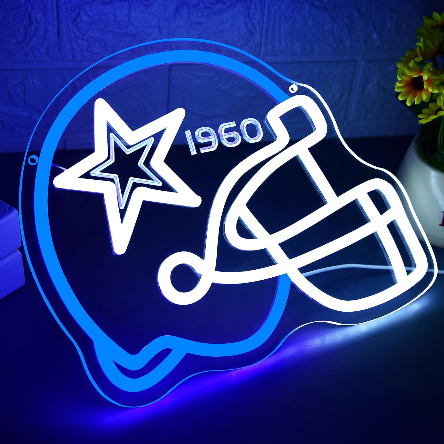 Football Helmet Neon Sign for Wall Decor Football Neon Light for Man Cave image 2