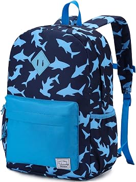 VASCHY Toddler Backpack 4-6 Years Water Resistant For Preschool,Sharks