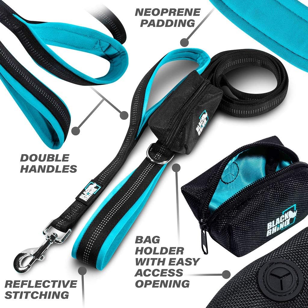 Black Rhino Dog Leash - Heavy Duty - Medium & Large Dogs, Sport Blue, 6feet - Image 3