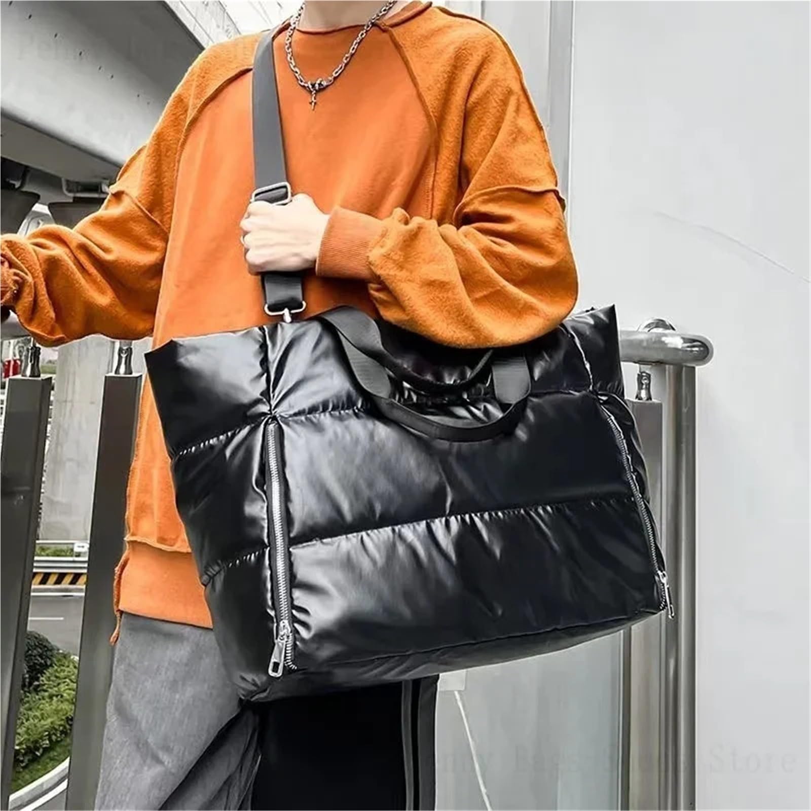 Bolso Cruzado Acolchado Bolso de Mano for Mujer, de Gran Capacidad, Acolchado Grueso, for Abrigo, Bolso de Mano con Almohada for el Trabajo, Bolso de Hombro for la axila para Mujer(Pink)