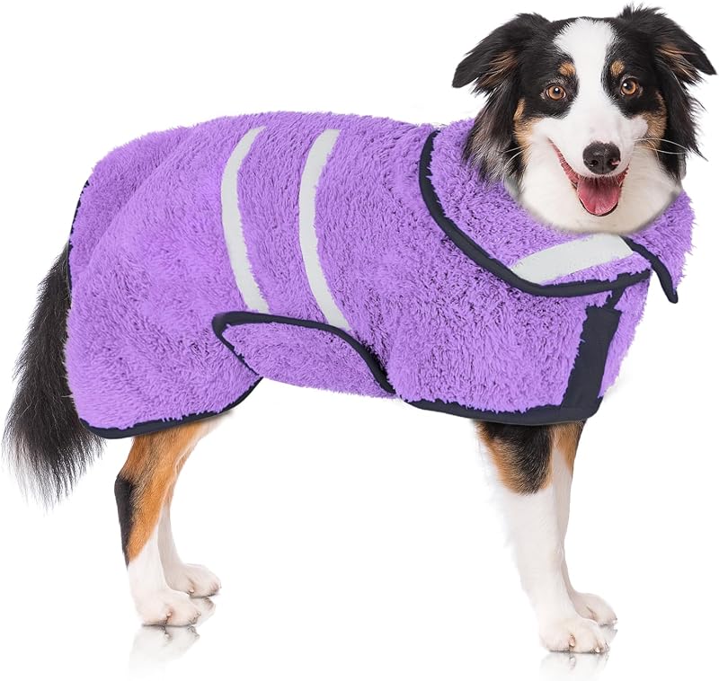 Roupão para Cães Unicorn Catcher em Fleece Macio e Absorvente para Secagem Rápida, Tamanho XL