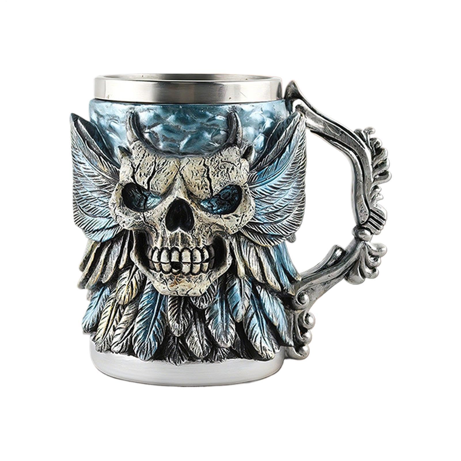 Generisch Tasse à café 500 ml motif squelette d'Halloween en résine