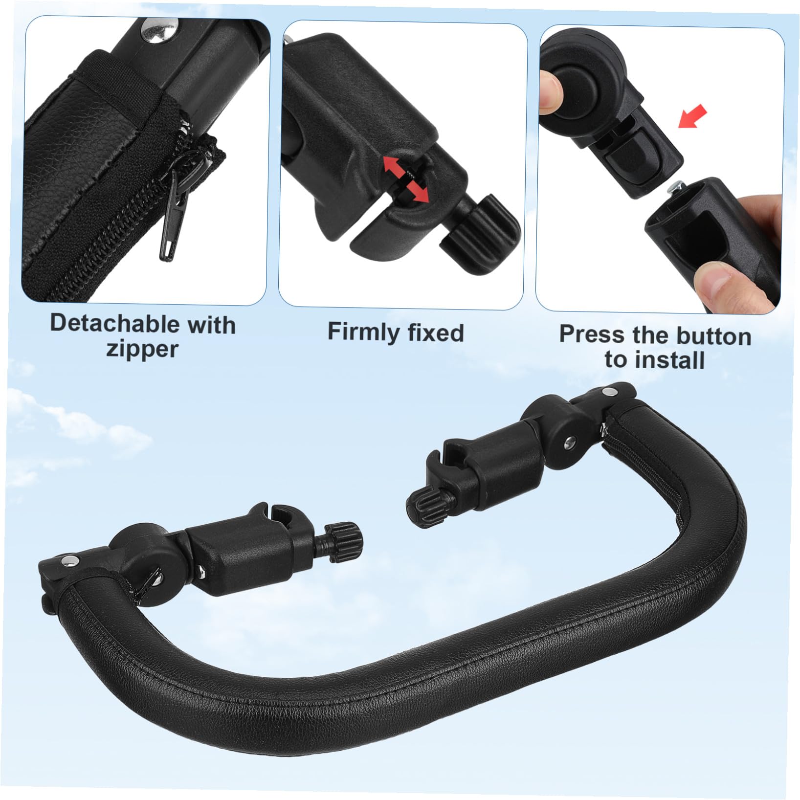 Barra Protectora para Cochecito de Pu Cuero y Hierro 3cm