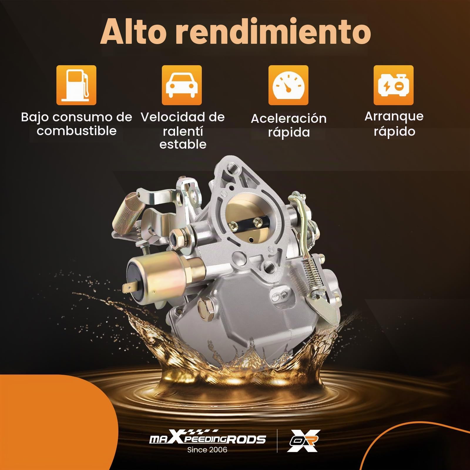 maXpeedingrods Carburador Para Volkswagen Beetle 34 PICT-3 113 129 031 K, Carburador para VW Coche Motor 1600cc, Ralentí Constante, Rápida y Bajo Consumo con Material de Aleación