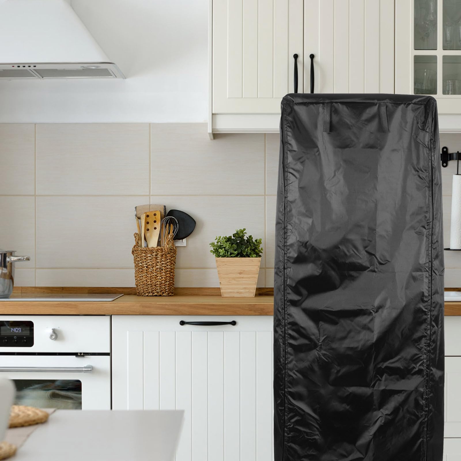 Artibetter Grand Couvercle Fermeture Éclair de Support à Moules à Brioches Accessoire de Cuisine Polyvalent en Tissu Oxford Noir, Anti-poussière pour Boulangerie