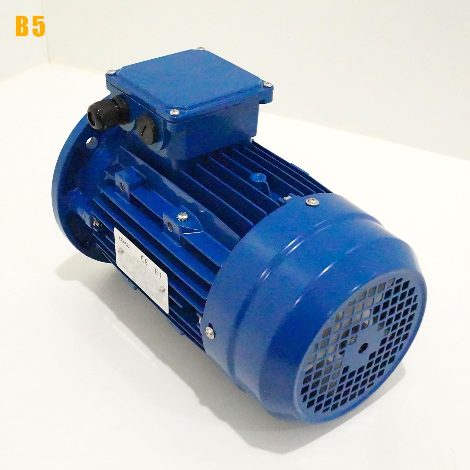 Motor eléctrico trifásico 0,18 kW CEMER MS 230/400 V 1500 rpm motor eléctrico asíncrono trifásico 0,25 CV brida B5 (con agujeros lisos), carcasa de aluminio – Protección IP55