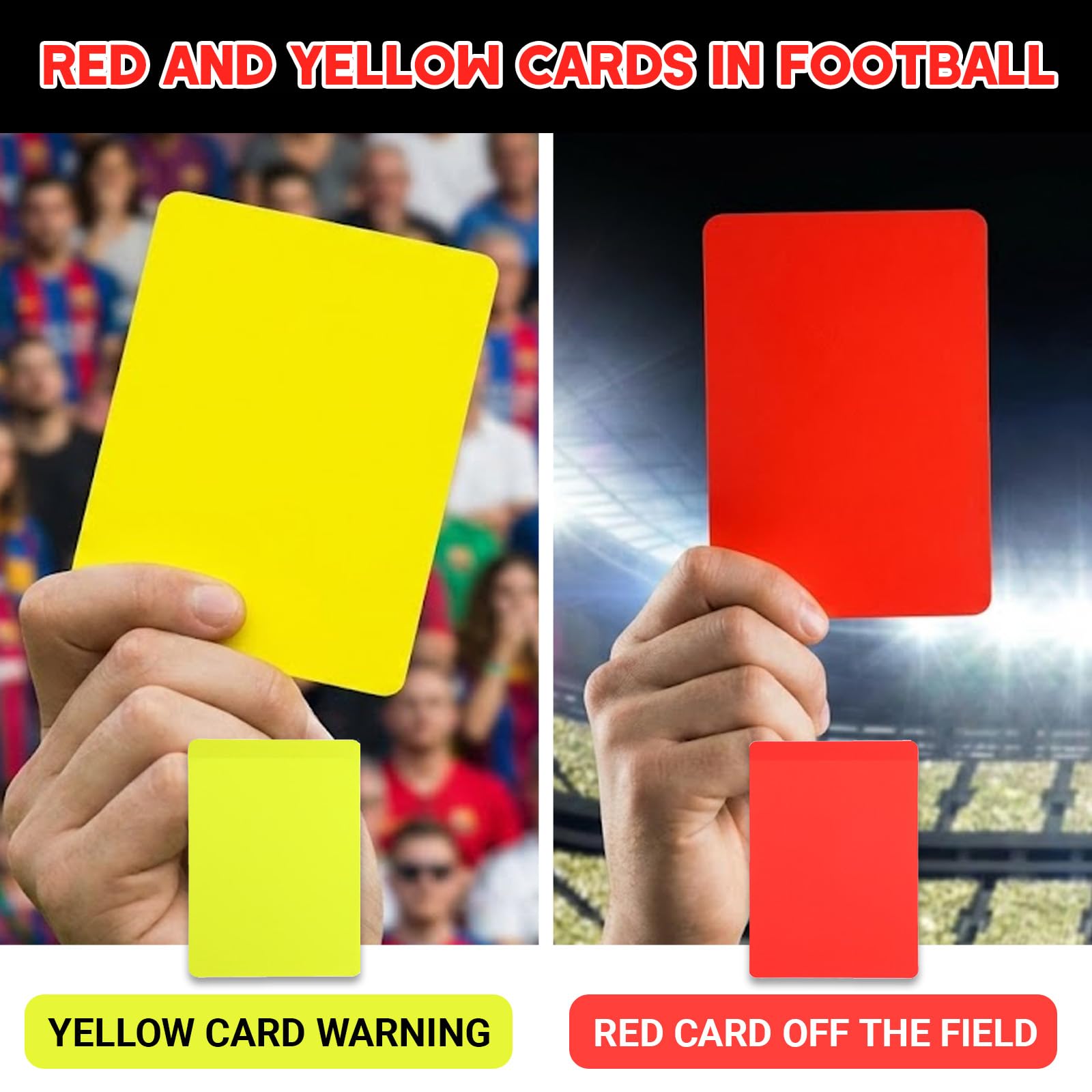 Kit de Árbitro de Fútbol con 4Tarjetas Roja y Amarilla, 2 Silbatos de Metal, 2 Lápiz y Cuaderno, Accesorios de Arbitraje Deportivo Profesional