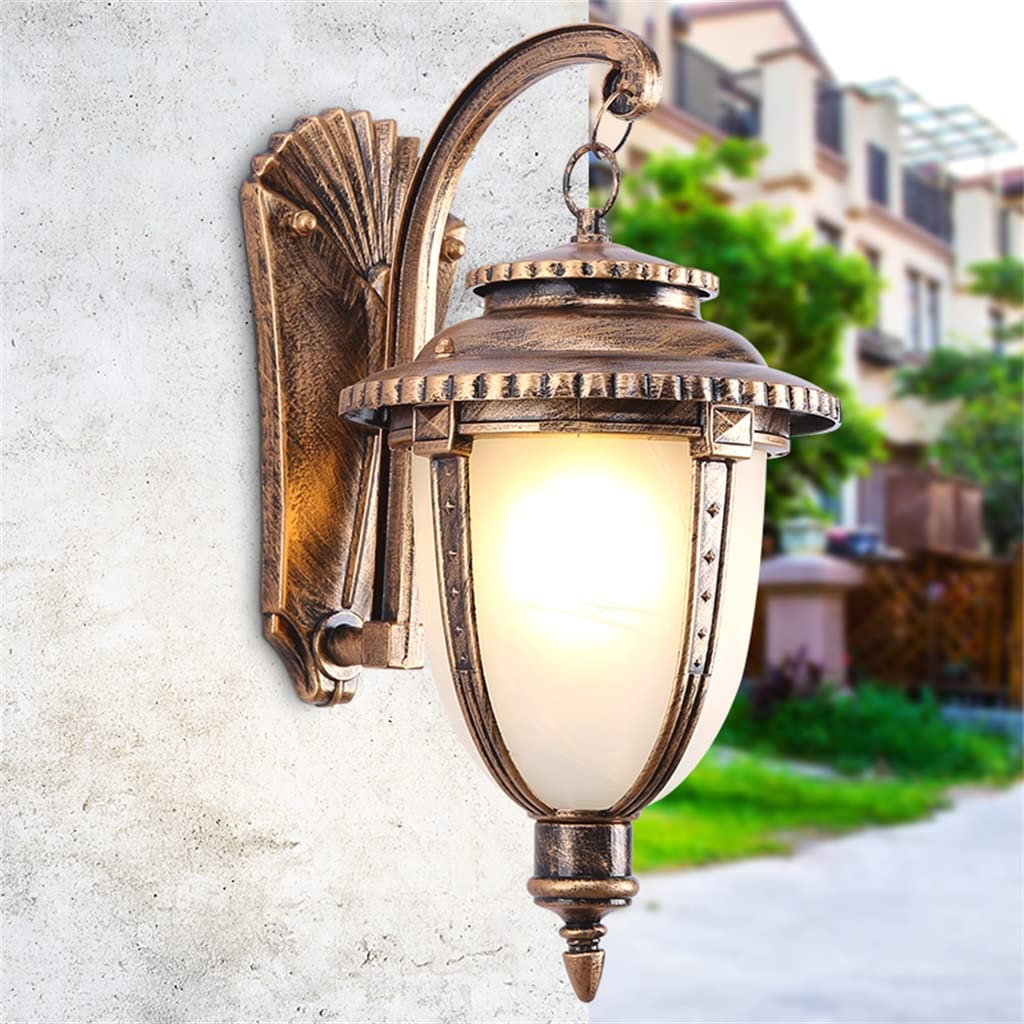 RajoNN Rétro Applique Extérieure Couloir Extérieur Cour Escaliers Terrasse Balcon Lampe Lampe D'allée Créative (Couleur : Svart, Taille : 38x19cm)