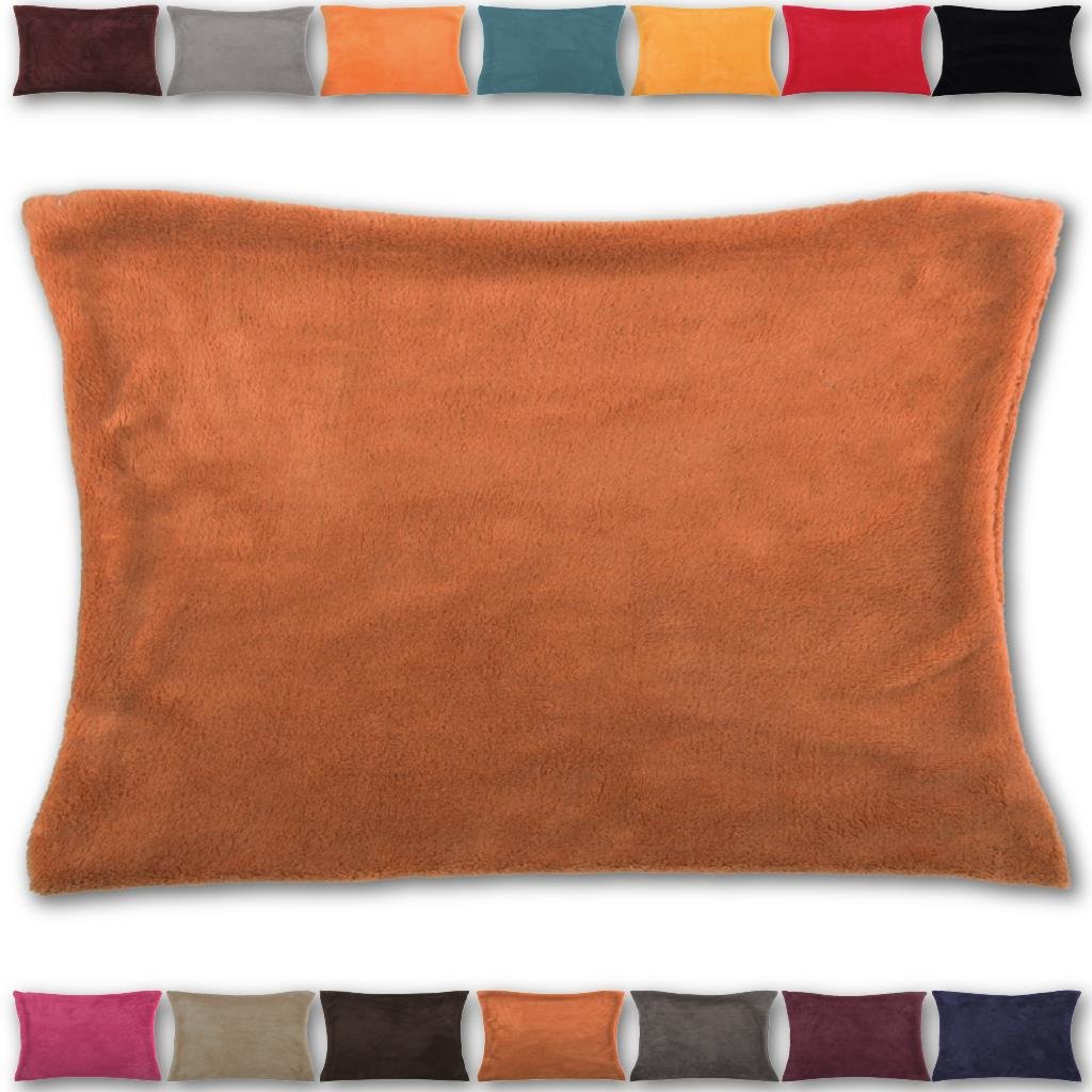Federa Per Cuscino Quadrata In Pile Morbido 40x40 Cm - Colore Rosa Antico, Con Imbottitura, Lavabile In Lavatrice