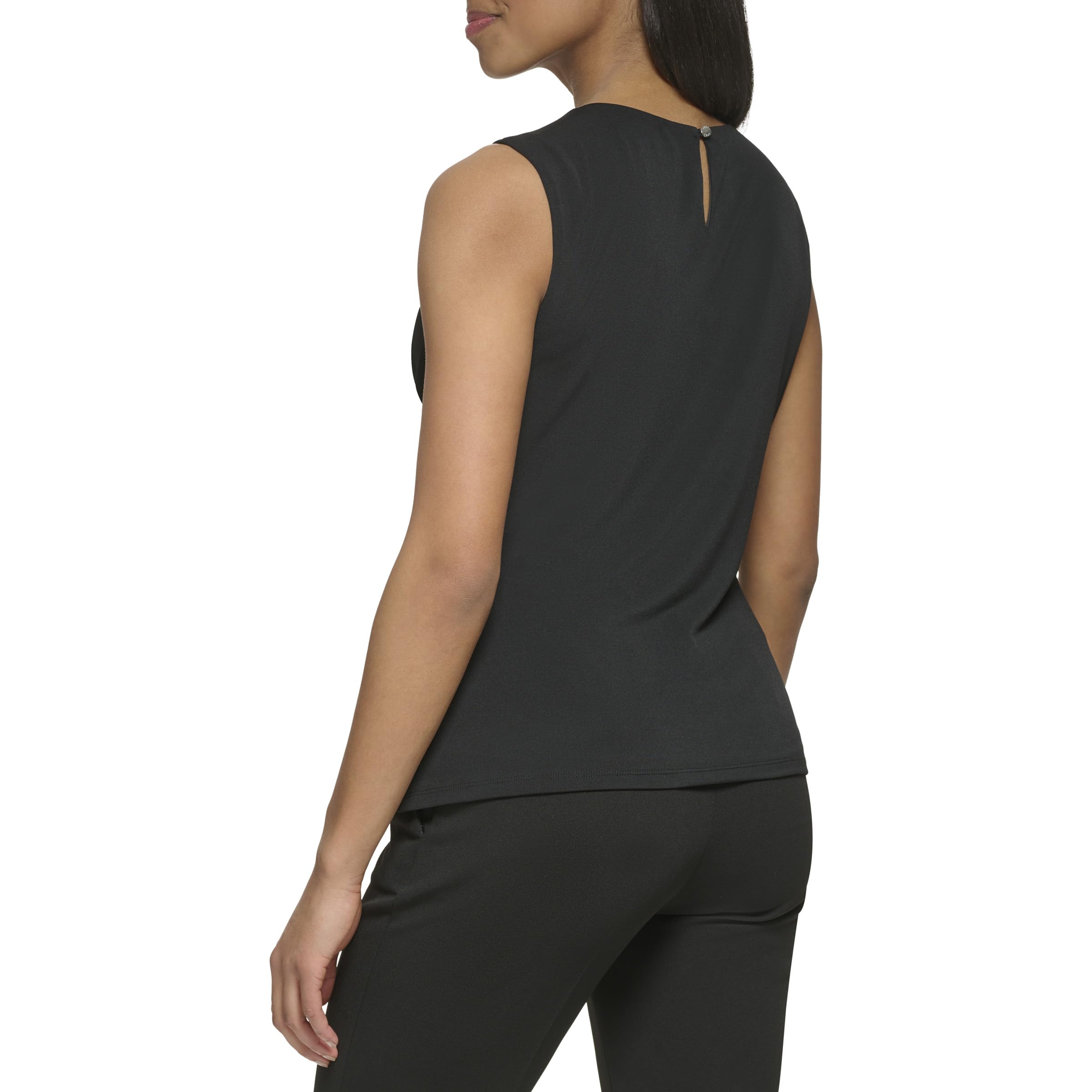DKNY Sleeveless Crossover Blouse Blusa Cruzada sin Mangas Mujer