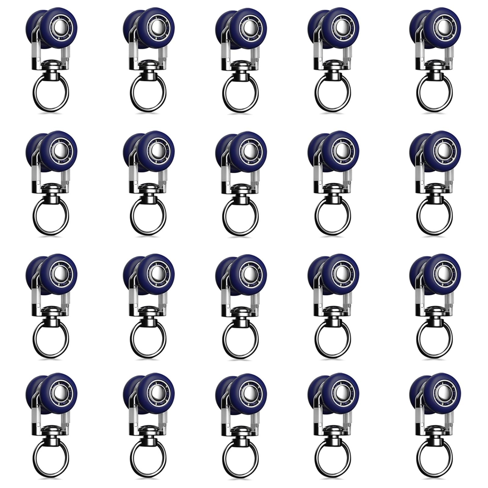 Hcusvcop One Color Curtain Glider Hooks, 10/20/50 Pcs Heavy-Duty Rail Pulleys Runners,Smooth Rolling Bearing Wheel