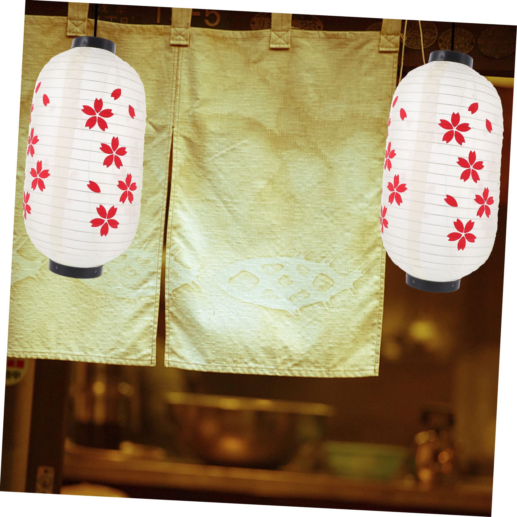 Veemoon Japanese Silk Lantern - Traditional Style Decorative Hanging Lantern 54.5x20x20cm