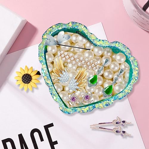 Miniatura 4 de Caja a rayas de corazón, moldes de resina, almacenamiento de joyas, molde de silicona para molde, molde de fundición de epoxi con tapa para