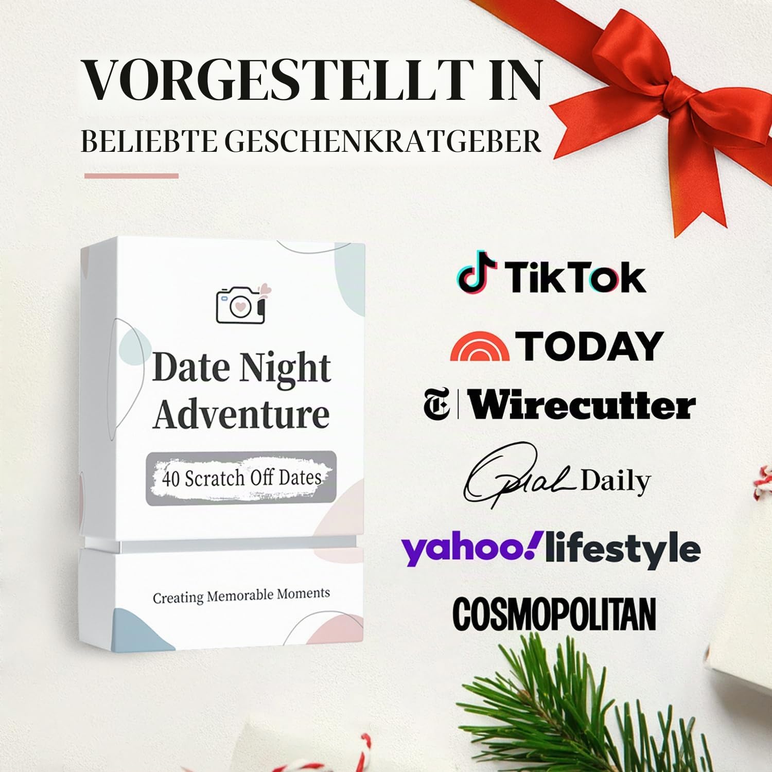 Tryuunion Date Night Adventure, 40 Rubbeldaten für Paare, Weiß