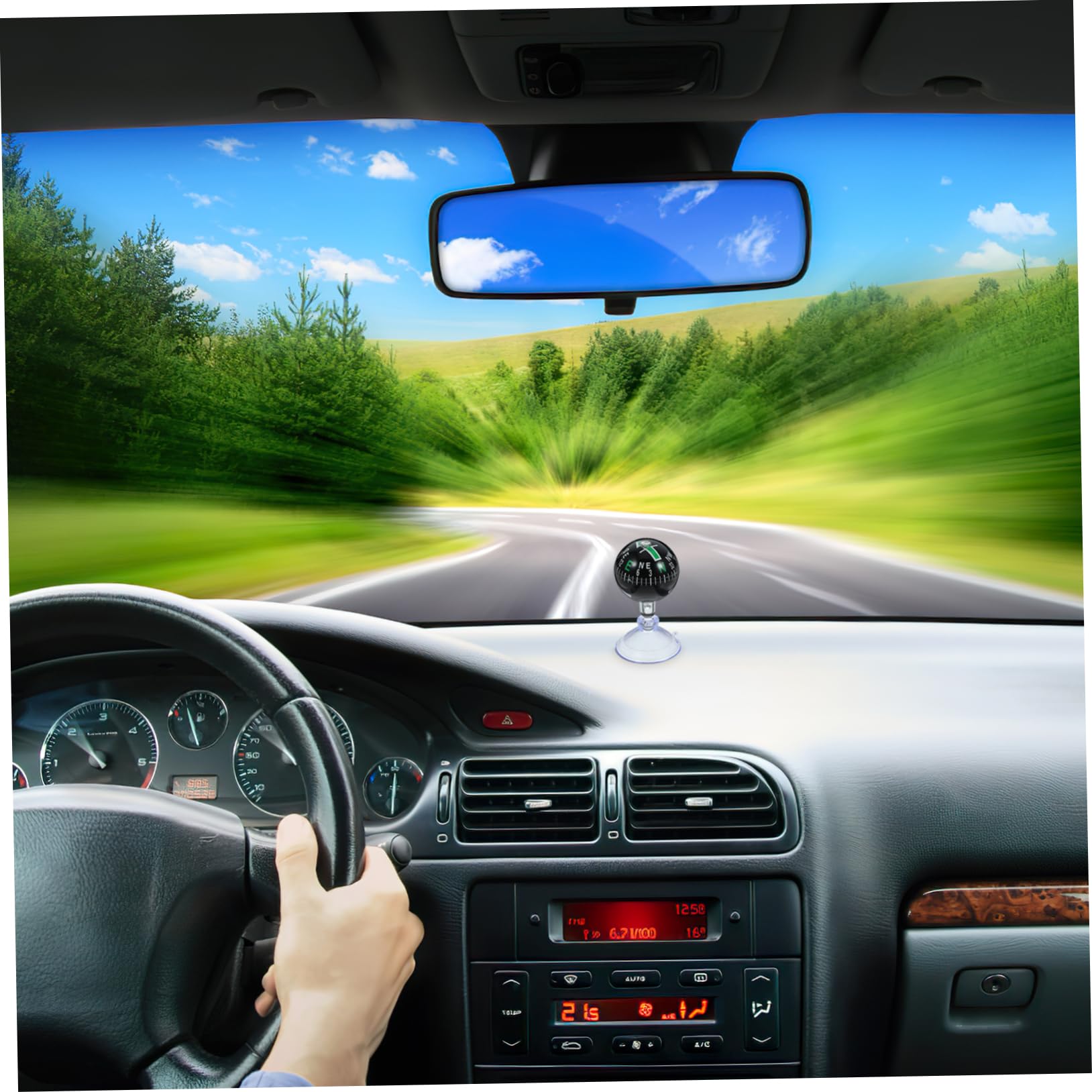 CHILDWEET Car Compass Ball Suction Cup Dashboard Mini Guide Boat Dash Mount Compass Stylish and Sturdy