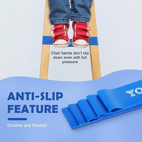 Miniatura 6 de Shappy 25 bandas para sillas para niños con pies inquietos, asientos flexibles, bandas motivacionales para aula, suministros para TDAH, TDA, SPD,