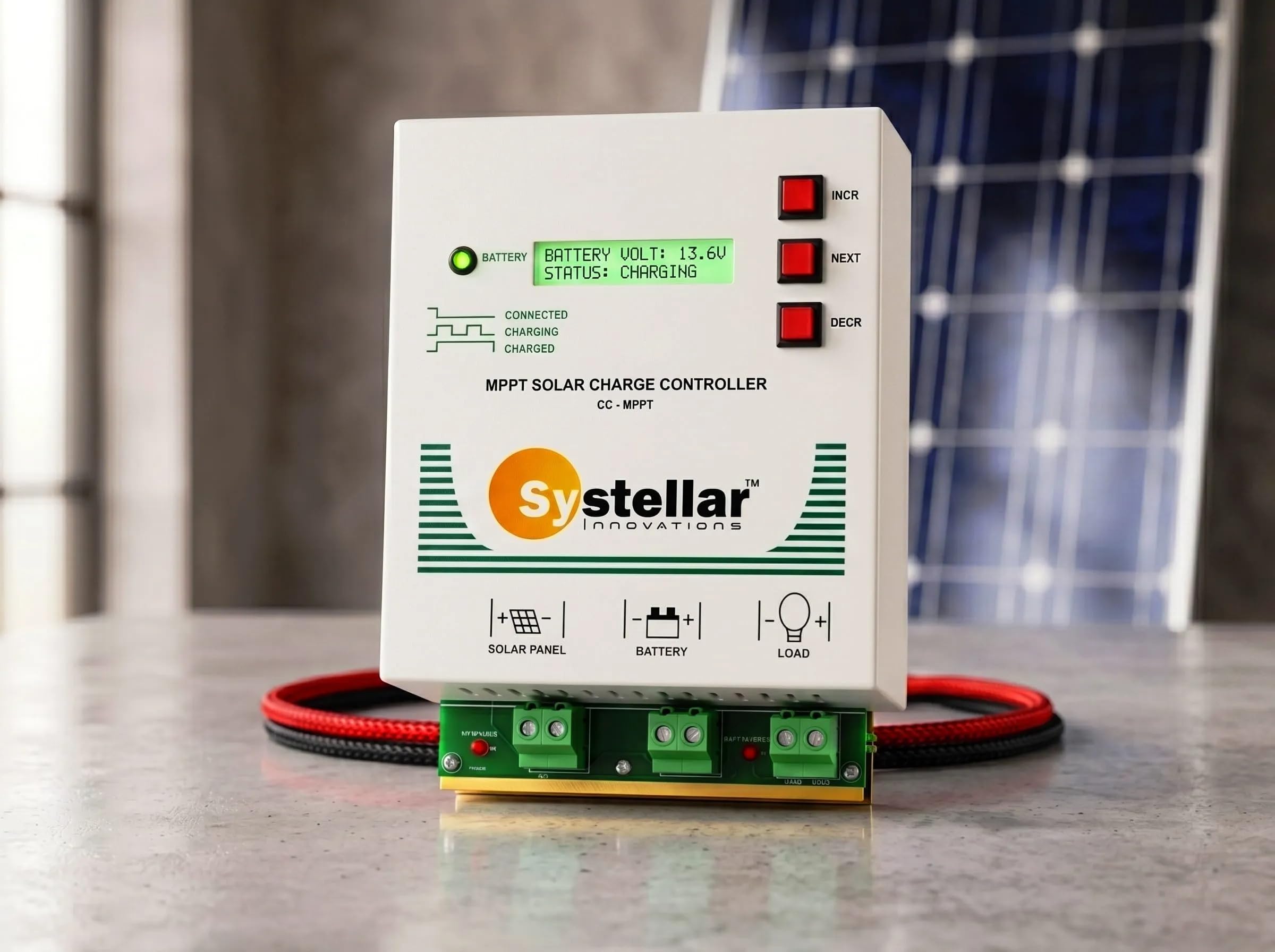 Systellar CC-MPPT-Compact-200 25A MPPT Solar Charge Controller, 12V/24V/36V/48V Auto Select, for Lead Acid battery, 175V Voc, 1500Wp Solar Input, 16x2 LCD, 20A DC Load, Made in India-picture-17