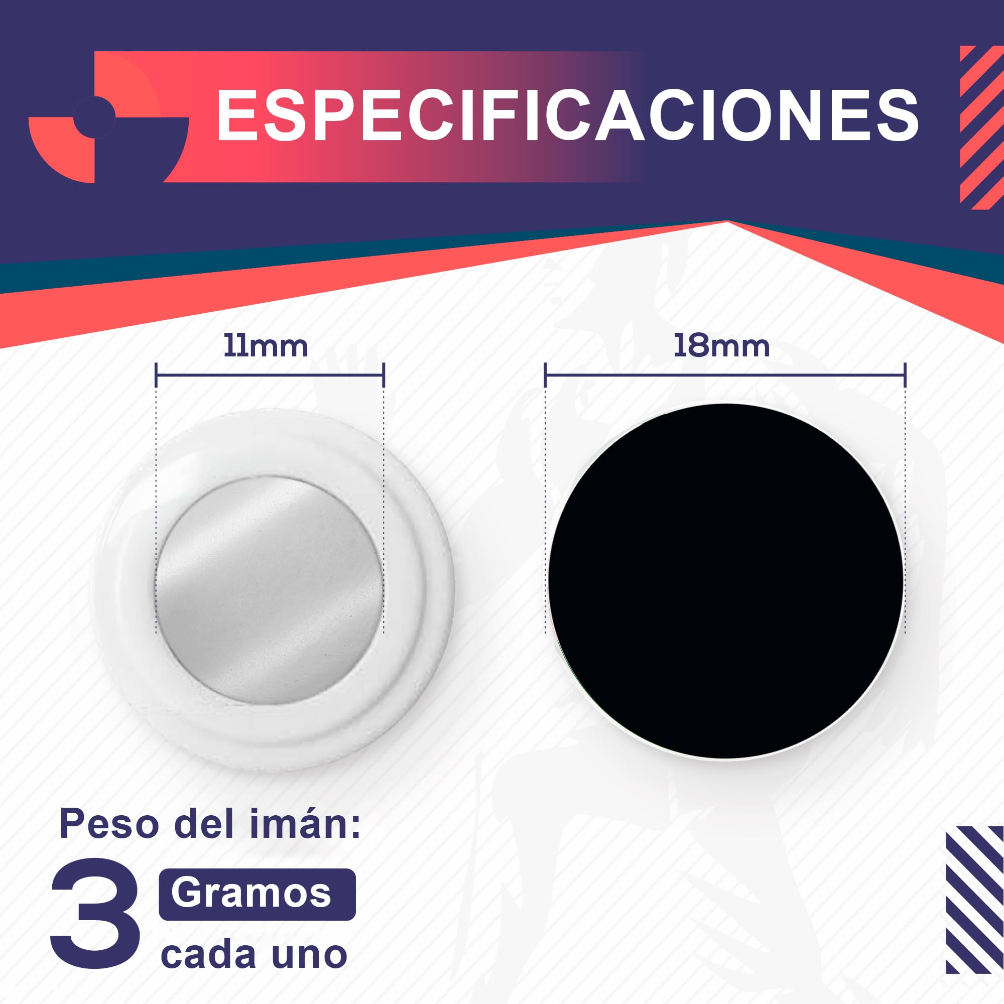 VERY IMPORTANT RUNNER - Pack de 4 Imanes Deportivos con Bolsa Impermeable - Imanes Sujeta Dorsales para Running y Triatlón 18mm - Sujeción Segura Sin Agujeros en la Ropa - Color Negro — view 2