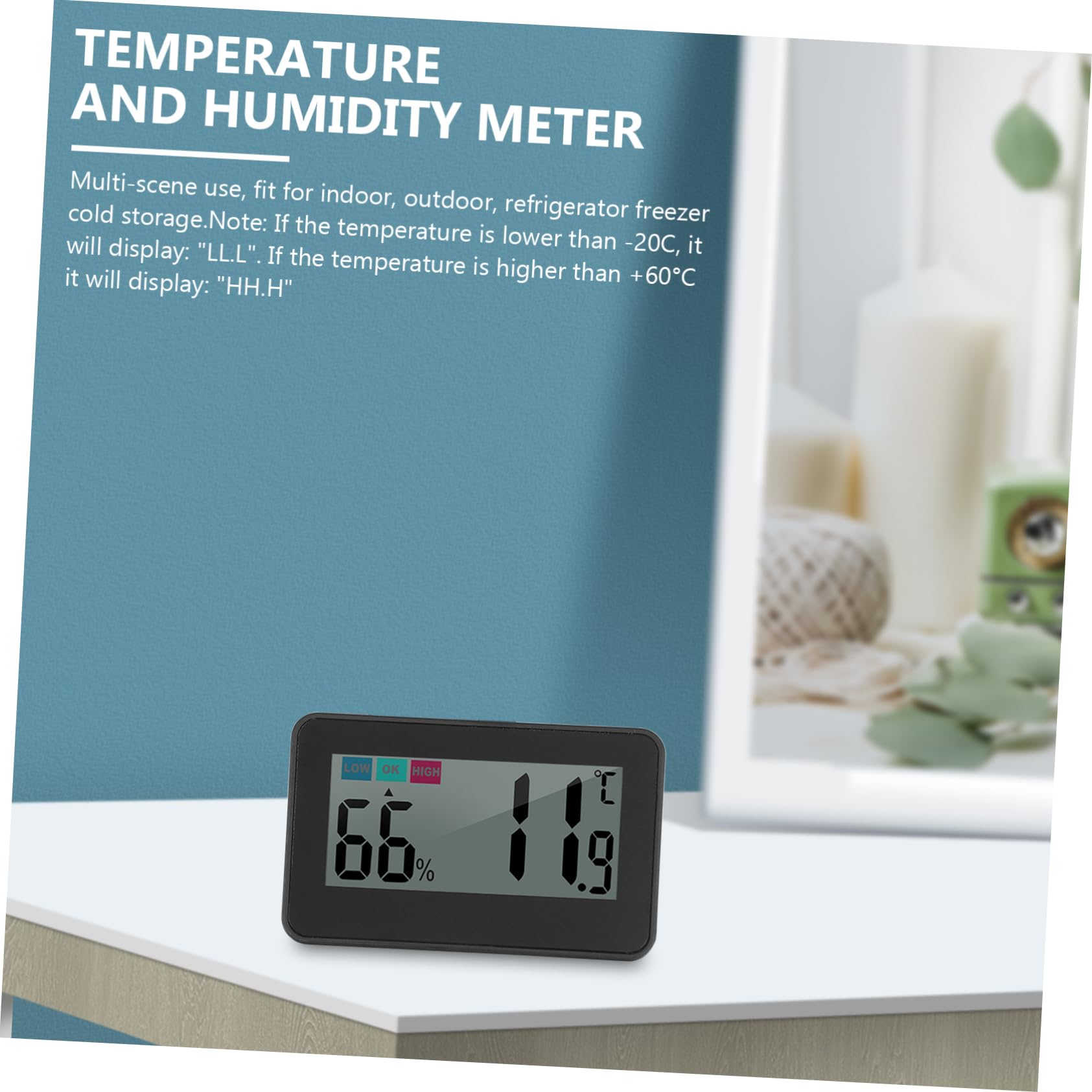 3 Piezas termómetro higrómetro frigorifico magnet indicador de temperatura del refrigerador medidor de temperatura de escritorio medidor de humedad medidor de medicion abdominales Cabilock
