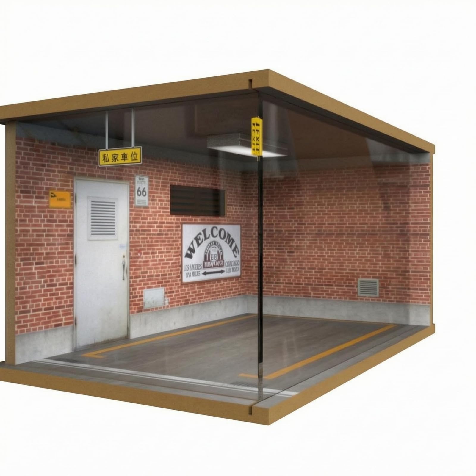 F Fityle Vitrina Expositora Garaje en Miniatura con Estructura Paneles Acrílico con Iluminación Led para Coleccionistas Escala 1 24 Acuada para Exhibición en Hogar, Style to 5